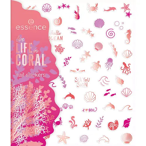 Live LIFE in CORAL nail stickers